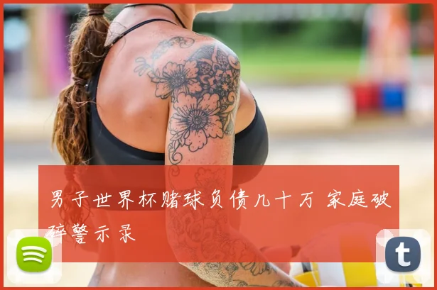 男子世界杯赌球负债几十万 家庭破碎警示录